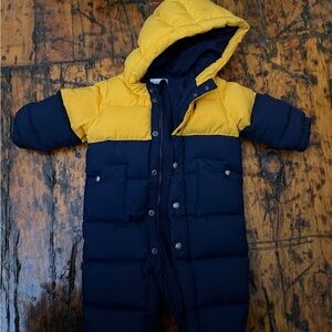 Vintage Ralph Lauren Navy and Yellow Hooded Outerwear